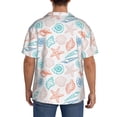 thumbnail image 5 of Naloa Colorful Seashells1 Men's Loose Fit Cuban Collar Short-Sleeve Shirt with Button-down and Chest Pocket for Everyday Wear Outings - Large, 5 of 7
