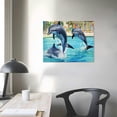 thumbnail image 3 of COMIO Dolphin Decor Wall Art Nautical Bathroom Decor Ocean Themed Dolphin Pictures Wall Decor Inspirational Quotes Canvas Print Artwork Home Decoration For Bathroom Living Room Bedroom, 3 of 4