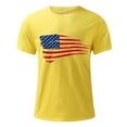 thumbnail image 4 of Elvqul Fourth of July Shirts for Men Summer Yellow Pullover Independence Day T Shirts American Flag Round Neck Fashion Mens Shirts Star, 4 of 5