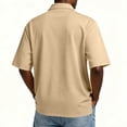 thumbnail image 4 of HAJWOH Mens Uniforms Tops for School Short Sleeve Tops Dressy Casual Button T-Shirt 2026 Spring New with Collar Golf Polo Shirts Workout Clothing Khaki S, 4 of 6