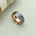 thumbnail image 3 of 8MM Comfort Fit Tungsten Carbide Wedding Band Domed Rose Tone Inner Brushed Gun Metal Tone Ring (7 to 15), 3 of 3
