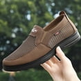 thumbnail image 4 of Men Walking Shoes Breathable Hollow Mesh Casual Shoes Lightweight Non Slip Slip On Thick Rubber Sole Loafers Three Classic Solid Color Daily Outdoor Sneakers, 4 of 7