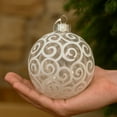 thumbnail image 3 of SLEETLY 4-Pack Large White Swirl Christmas Ball Ornaments – Big 4.72” Shatterproof Decorations for Holiday Xmas Tree Decor, 3 of 6
