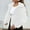 White, variant on Olyvenn Women's Short Faux Fur Coat Casual Shaggy Jacket with Pockets Collared Warm Winter Zip-Up Fluffy Outwear White XXXL
