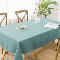 Turquoize FantasDecor Wrinkle Resistant and Waterproof Washable Square Linen Table Clothes for Dining/Outdoor(60" X 60",Aqua)