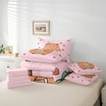 thumbnail image 6 of Homewish Cute Cartoon Capybara 7-Piece Bedding Comforter Set,Capybara Loves King Bedding Sets,Pink Brown Bed Sheets For Girls Kids,Breathable Home Decor Reversible, 6 of 8