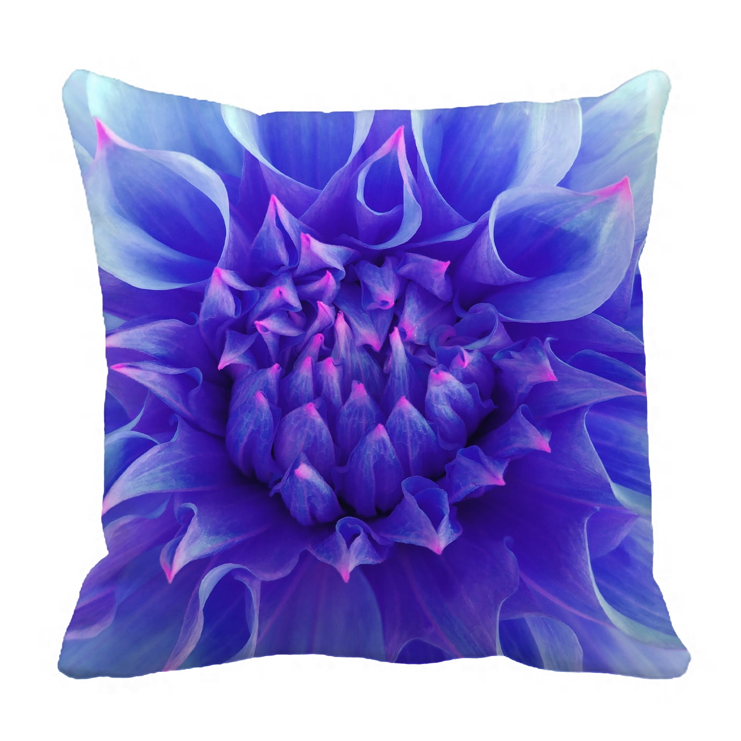 YKCG Big Blooming Flower Blue Dahlia Flower Pillowcase Pillow Cushion