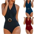 thumbnail image 1 of Fanxing Womens One Piece Swimsuits Slimming Bathing Suit Retro Tummy Control Swim Suit Swimwear Red,M, 1 of 4