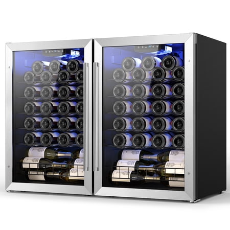 Yeego Wine Refrigerator, 94 Bottle Freestanding Wine Fridge, Glass Door for Home, Office
