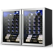 Yeego Wine Refrigerator, 94 Bottle Small Wine Fridge,Freestanding Wine Cellars Glass Door for Home, Office