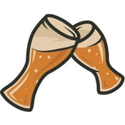 Two Pilsner Glasses of Beer Toasting Vintage Retro Wall Decor Bar Decorations Alcohol Cutout Sign by iCandy Products Inc