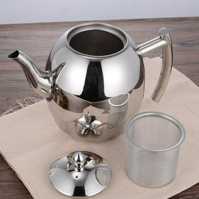 2L Stainless Steel Teapot with Tea Strainer Teapot with Tea Infuser Teaware Sets Tea Kettle Infuser Teapot for Induction