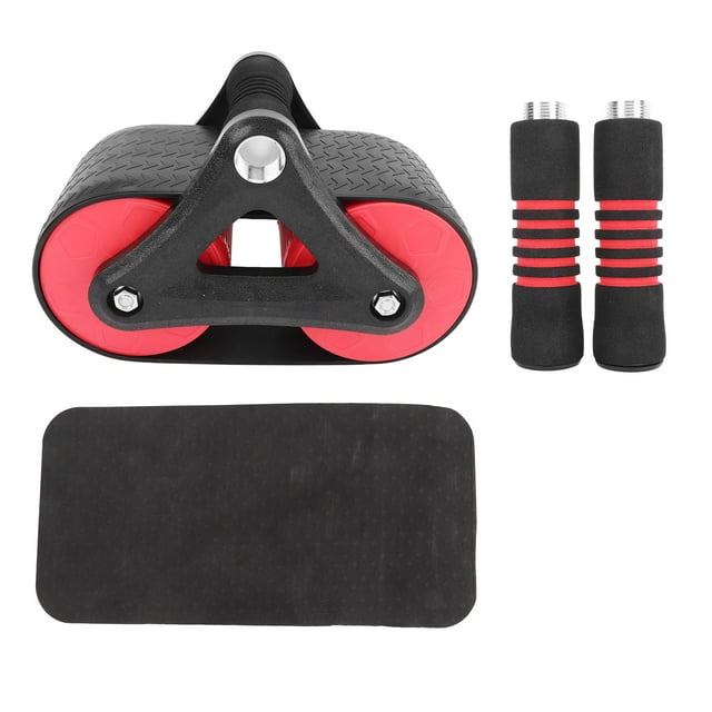 Rueda de rodillo abdominal Rueda abdominal con resorte automático con mango ergonómico Rodillera para gimnasio en casa Rojo