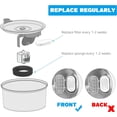 thumbnail image 5 of Cat Water Fountain Filters, Cat Fountain Replacement Filters for 67oz/2L & 108oz/3.2L & 135oz/4.0L Stainless Steel Adjustable Water Flow Pet Water Fountain (12 Filters & 12 Sponges), 5 of 7