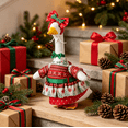 thumbnail image 5 of Christmas Porch Goose Outfit, Festive Snowflake Porch Goose Clothes, Nordic‑Style Holiday Dress with Bow Headband for 19" Yard Lawn Goose Statue Winter Decoration, 5 of 7