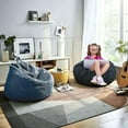 thumbnail image 2 of Classic Bean Bag Chair, with Faux Rabbit Fur Cover for Teens and Kids, Memory Foam Bean Bag Chairs, Ultra Soft Faux Fur Fabric, 2.5 feet Round Fluffy Bean Bag Sofa, 2 of 14