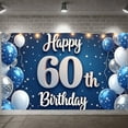thumbnail image 3 of Blue Silver Theme Happy 60th Banner Sparkling Design 60th Birthday Display Snowflake Decor Balloon Accents 60th Backdrop for 60th Birthday Party Milestone Celebration Photo Shoot, 3 of 9