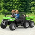 thumbnail image 2 of Lumiparty 24V Electric Powered Ride-on Dump Truck for Kids, 2-Seater Child Toy Truck with 6 Wheels 4WD, Remote Control, Parent Control & Music, Green, 2 of 8