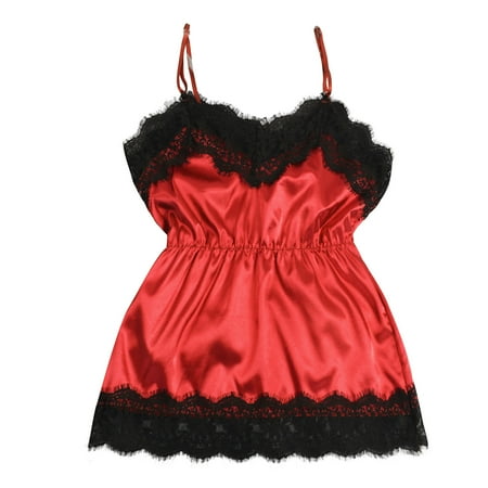 

AOOCHASLIY Clearance Pajamas for Women Women V-Neck Satin Sexy Stain Pajamas Bowknot Tops Pajamas
