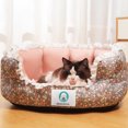 thumbnail image 6 of Cute Couch for Pets - Floral Printed and Lace Trim - Puppy Sleeping Bed Cat Couch Pet Sofa Bed - Fashion Design Supportive Cat Chair for Indoor Cats - Calming Small Dog Beds for Puppy - Coffee, 6 of 6
