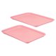 thumbnail image 1 of Bandeja de comida rápida Uxcell 12x9", 2 paquetes de bandejas de plástico reutilizables de forma rectangular de color rosa, 1 of 5