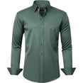thumbnail image 1 of J.VER Camisas de vestir para hombre, camisa formal de manga larga, elástica, sin arrugas, informal, con botones, 1 of 4