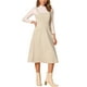 thumbnail image 1 of VESTIDO TANK RIBETEADO DE MUJER INSPIRE CHIC CON CUELLO CUADRADO Y SIN MANGAS, CORTO EN A, LONGITUD MIDI, CASUAL, TALLA XL, BEIGE, 1 of 6