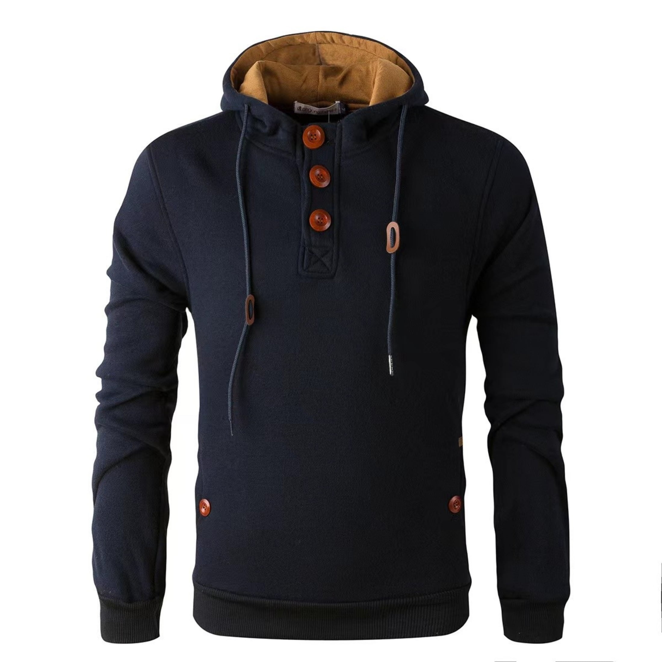 YuKaiChen Men's Fleece Hoodie Button-up Jacket Hooded Sweatshirt black ...
