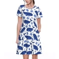thumbnail image 1 of Vsdgher Baleine pour Femmes Été 2025 Décontracté Robes Midi Maxi Légères Manches Courtes Col Rond Robe de Plage, 1 of 6