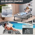 thumbnail image 6 of NAIZEA 75" Portable Camping Cot, 4-Position Adjustable Folding Bed, Lounge Chair with Mattress and Pillow, Gray, 6 of 9