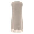 thumbnail image 4 of Dyfzdhu Summer Dresses for Women Trendy Rhinestone Sleeveless Solid Color Ruffle Chiffon Dress Tank Formal Wedding Guest Dresses Khaki, 4 of 8