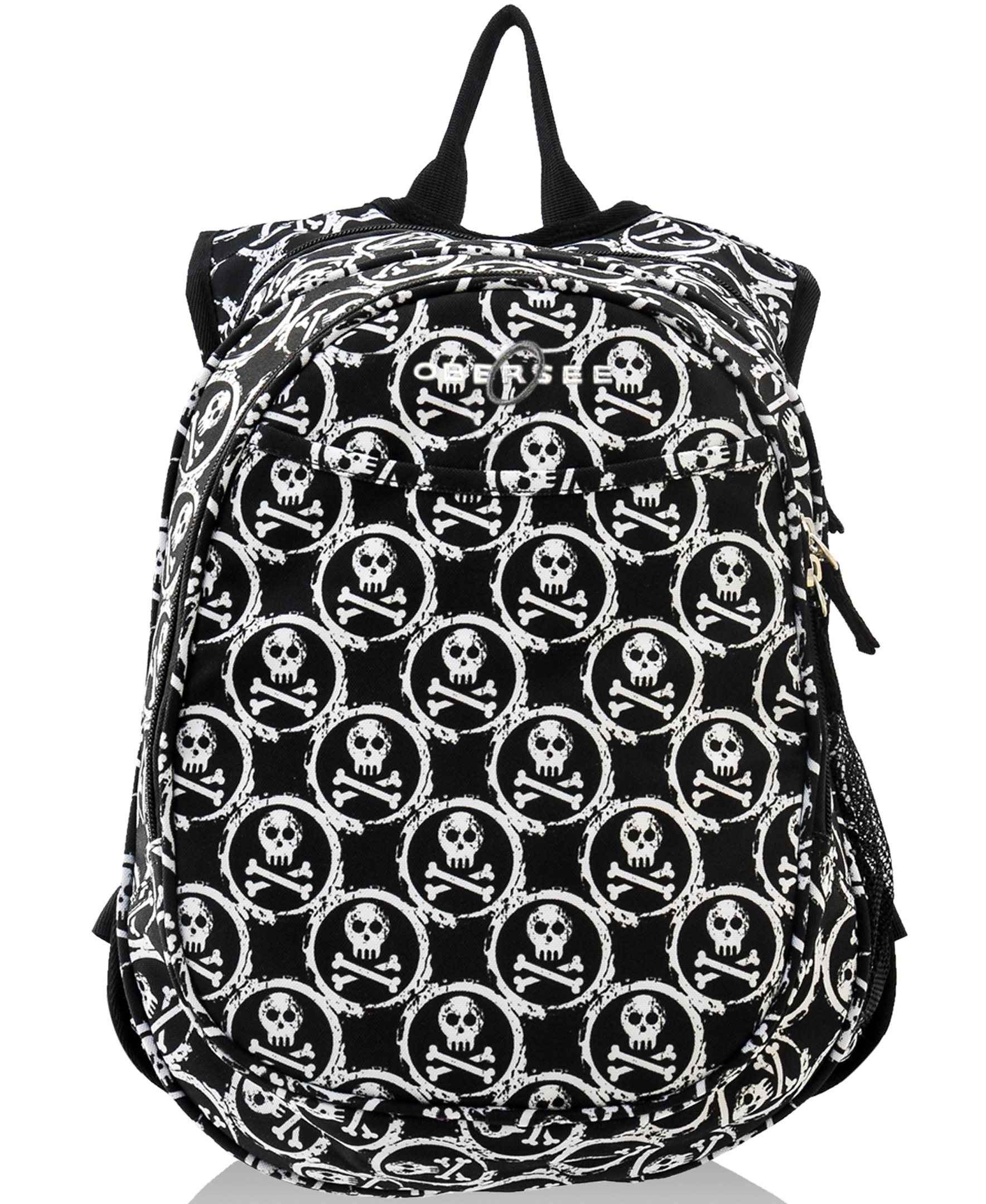 O3KCBP016 Obersee Mini Preschool All-in-One Backpack for Toddlers and Kids with integrated Insulated Cooler | Skulls - image 1 of 3