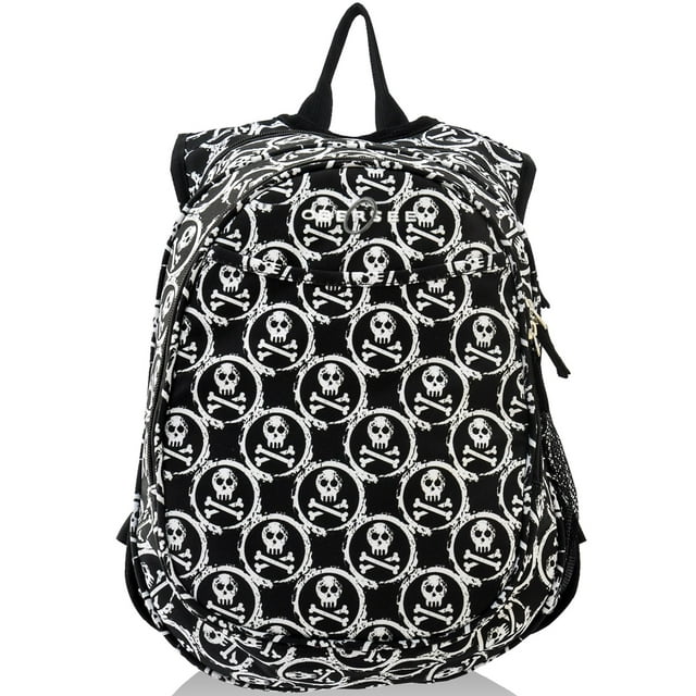 O3KCBP016 Obersee Mini Preschool All-in-One Backpack for Toddlers and Kids with integrated Insulated Cooler | Skulls