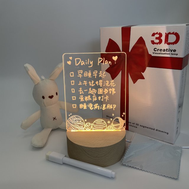 sale solid wood message board night light 3D Creative light acrylic table lamp atmosphere lamp