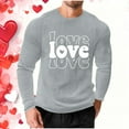 thumbnail image 3 of Gytharion Men's Plus Size Valentine's Day Sweatshirts Trendy Heart Print Holiday T-Shirt Lightweight Casual Long Sleeve Waffle Shirt Loose Comfy Round Neck Pullover Tops for Boyfriends, 3 of 5