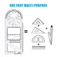 thumbnail image 5 of Nueva regla geométrica multifuncional, regla de dibujo, plantilla de dibujo geométrico, herramienta de medición, reglas de plástico para material escolar y de oficina., 5 of 5