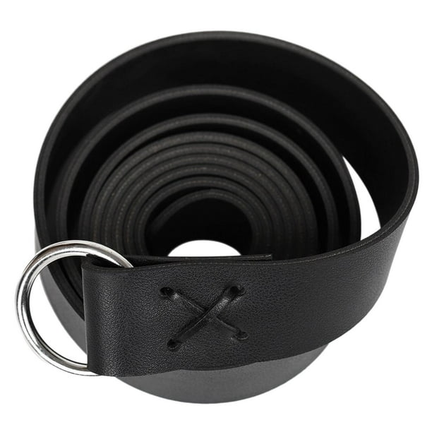 Cinturón de cuero sintético estilo retro medieval vikingo, accesorios para fotos, cinturón de caballero para la cintura. Negro