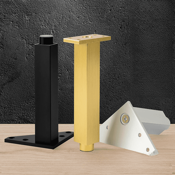 Patas de gabinete cuadradas Patas de gabinete de muebles de aleación de aluminio Patas de gabinete Mueble de baño Mueble de TV Columna de soporte Mesa de café Viga de cama Elevación