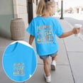 thumbnail image 2 of kpoplk Girls Graphic Short Sleeve T Shirts Kids Summer Oversized Tops Casual Crewneck Tees 5-14 Years(Sky Blue,13-14 Y), 2 of 6