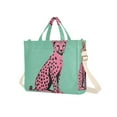 thumbnail image 7 of FORMRS Womens Corduroy Tote Bag Crossbody Shoulder Handbag with Pocket, Pink Cheetah, 7 of 7
