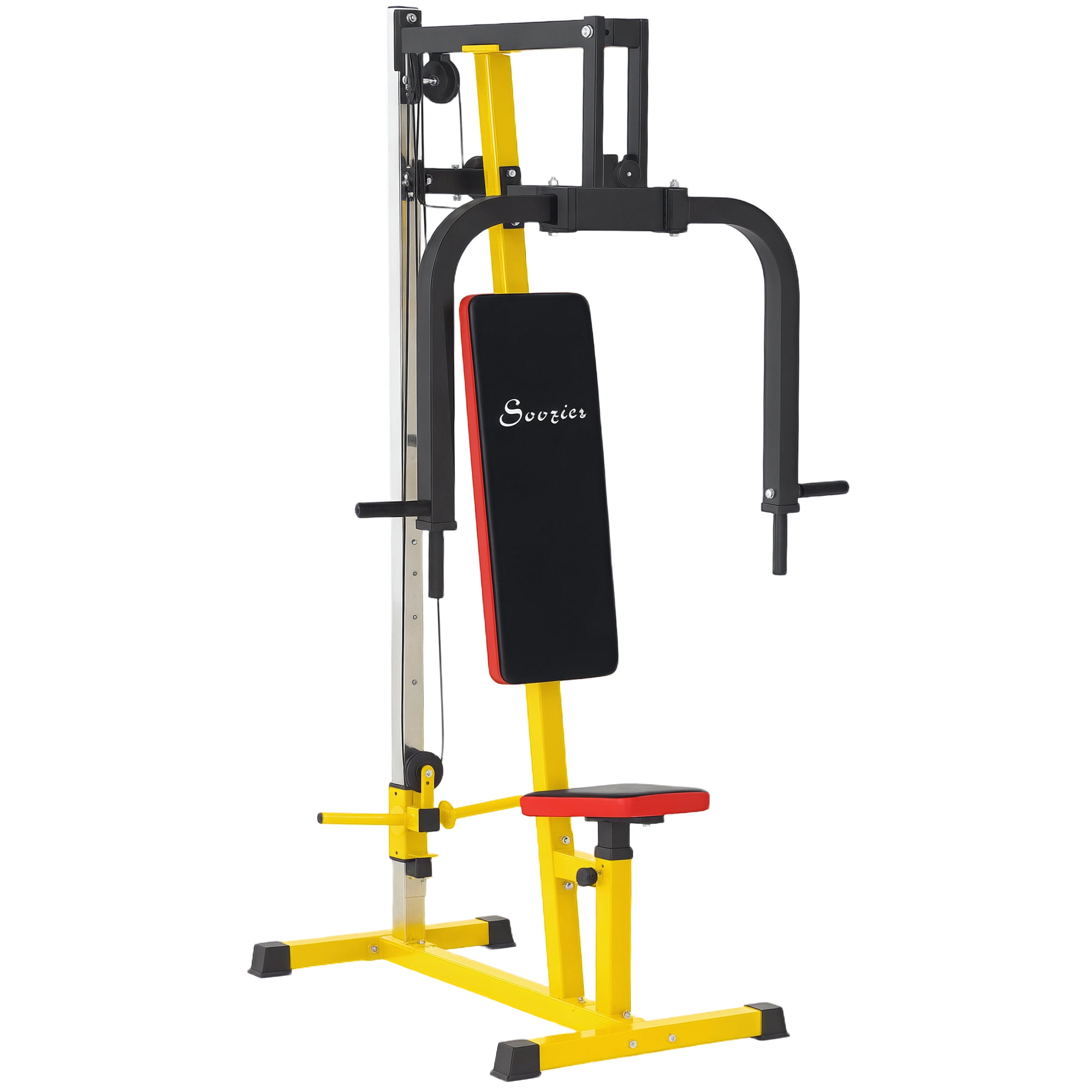 Soozier Chest Fly Chest Press Machine for Back, Pectoral, Rear Deltoid and Shoulder Training, Yellow