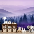 thumbnail image 7 of Wallpaper Purple Misty Forest Landscape Mountain Views Peel and Stick Wall Murals 69"H x 96"W Removable PVC Wall Paper Self-Adhesive Wall Paintings Art Decor for Bedroom Living Room, 7 of 7