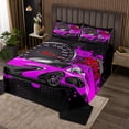 thumbnail image 2 of Erosebridal Racing Car Coverlet Set King,Geometric Honeycomb Bedding Set,Extreme Sports Decor,Ultra Soft,3 Pieces, 2 of 5