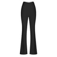 thumbnail image 5 of Flare Leggings for Women Drawstring High Waisted Flared Yoga Pants Soft Cotton Wide Leg Sweatpants Y2k Bell Bottoms A Black M, 5 of 5