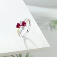 thumbnail image 4 of Gem Stone King 925 Silver and 10K Yellow Gold Red Created Ruby and White Lab Grown Diamond Ring for Women (1.22 Cttw, July Birthstone, Heart Shape 5MM, Size 5), 4 of 5