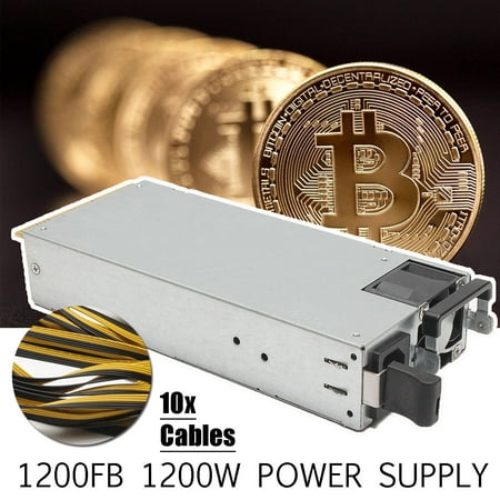 1200W Power Supply + Breakout Adapter 10 Cables For Ethereum Mining DPS