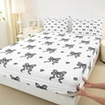 thumbnail image 3 of jejeloiu Cartoon Bowknot Loves Twin Sheet Sets,Black Kawaii Love Bedding For Girl 3pcs, 3 of 7