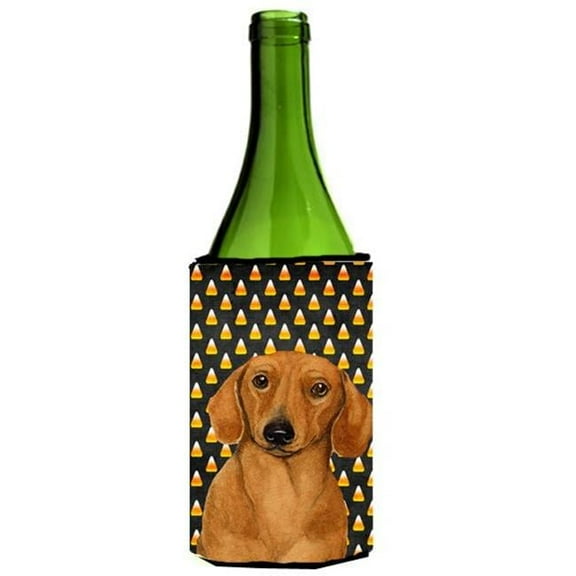 Dachshund Candy Corn Halloween Portrait Wine bottle sleeve Hugger - 24 oz.