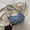 Dark Blue, variant on Denim Shoulder Bag for Women Cute Small Jean Underarm Purse Retro Blue Checkered Star Pattern Handbag