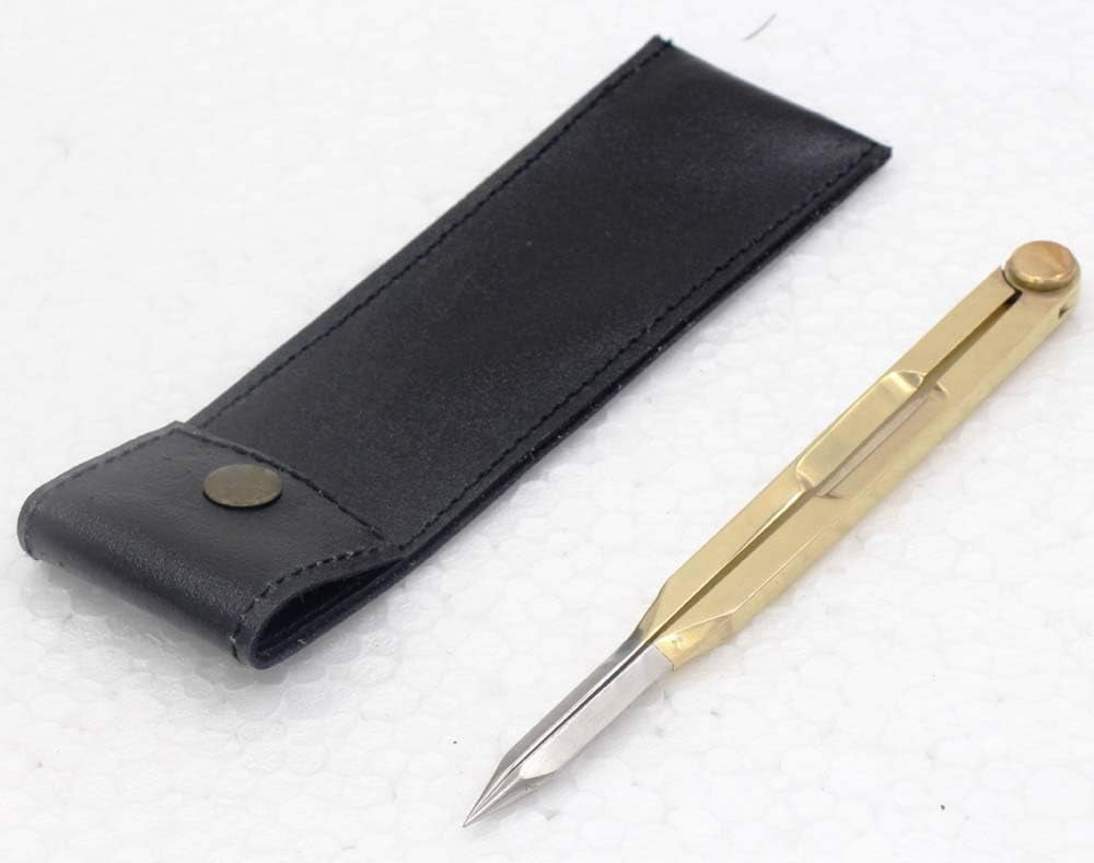 Brass Navigation Divider, Straight Navigation Divider (Small) for Maritime & Naval, Antique Geometry Drafting Compass, Geometry Drafting Compass Professional Work with Leather Case